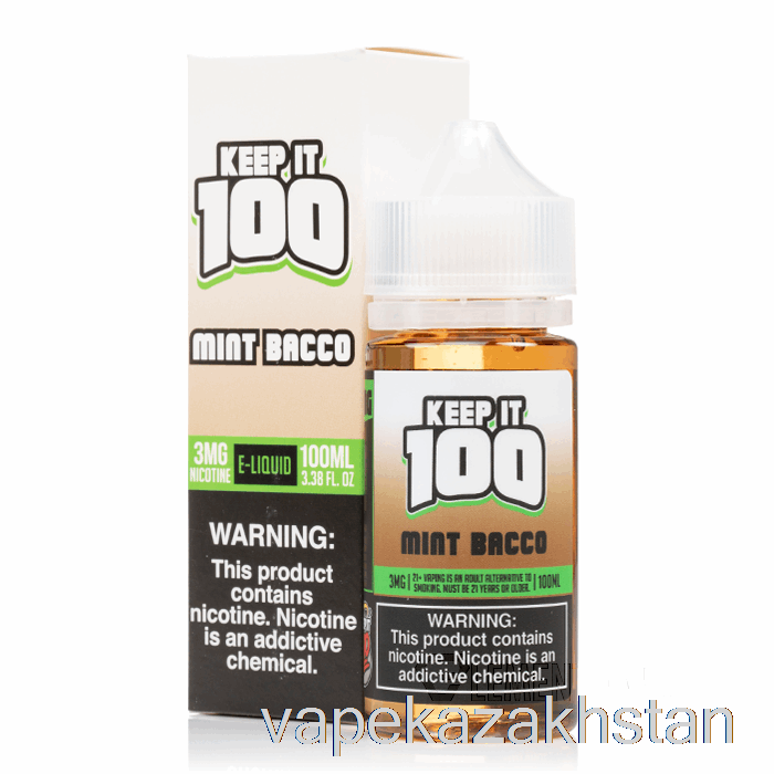 Vape Disposable Mint Bacco - Keep It 100 - 100mL 0mg